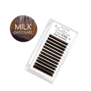 Rzęsy dwurzędowe Easy Fan 0.07C BRĄZY MOCHA CIEPŁY ODCIEŃ MILK CHOCOLATE JASNE