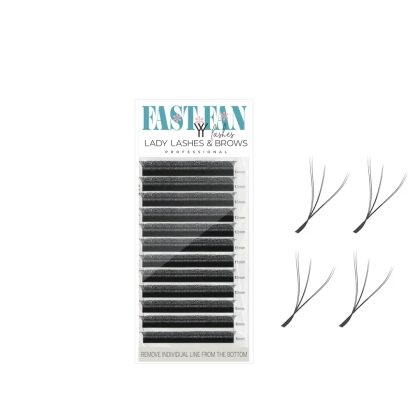 RZĘSY FAST FAN GOTOWE KĘPKI W style DOUBLE 3D C D