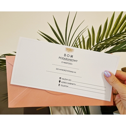 BON PODARUNKOWY Voucher 10szt zestaw z kopertą piórko