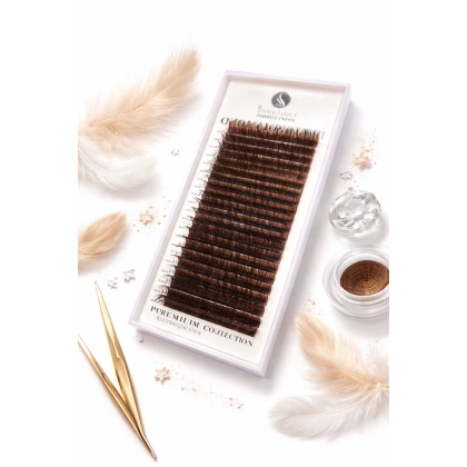 Brązowe Rzęsy Diamond Brown Love 0,07 MIX CC brązowe 8-14 mm