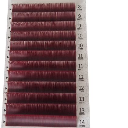 Kolorowe rzęsy NAOMI 0.07C MIX Czerwone Wino