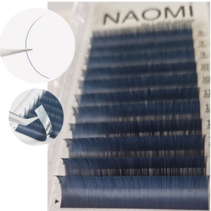 Kolorowe rzęsy NAOMI 0.07C MIX Niebieski PRUSKI