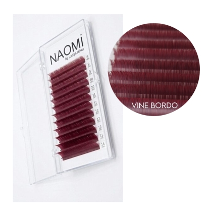 Kolorowe rzęsy NAOMI 0.07C MIX Czerwone Wino