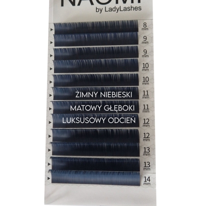 Kolorowe rzęsy NAOMI 0.07C MIX Niebieski PRUSKI