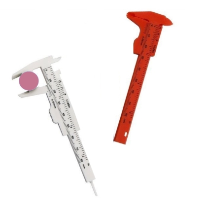 Suwmiarka plastikowa Mini do geometrii brwi biała czerwona
