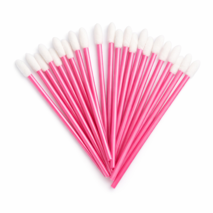 50 x Welurowe Aplikatory  bezwłókienkowe do rzęs pudrowy róż